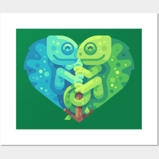 Chameleon Couple Posters and Art